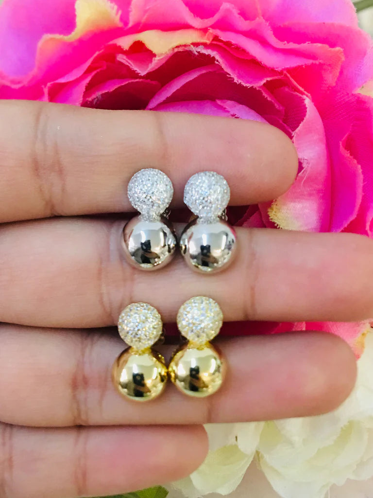 .925 Sterling Silver And Cz Earrings
