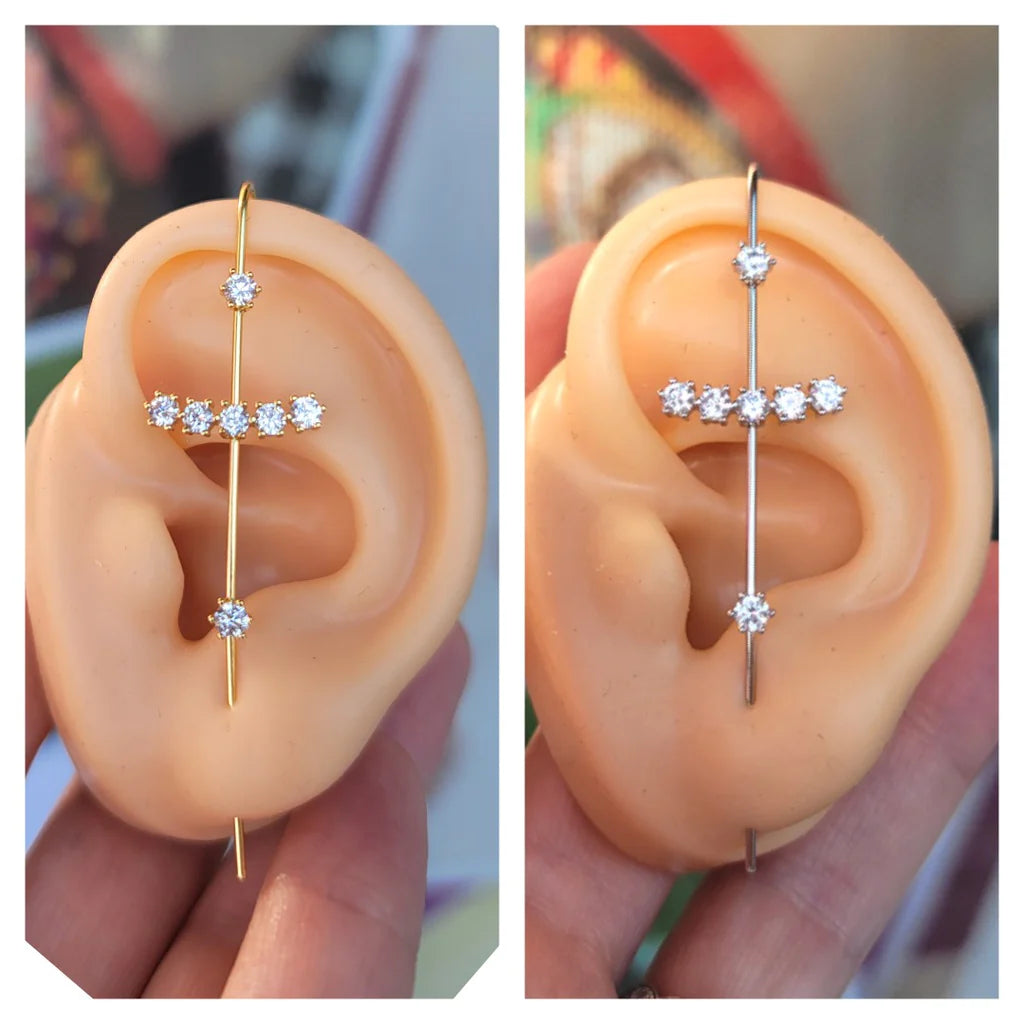 .925 Sterling silver and CZ earrings