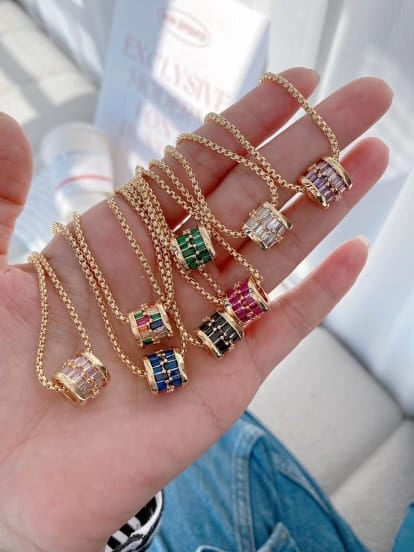 Stainless steel cz pendant necklaces