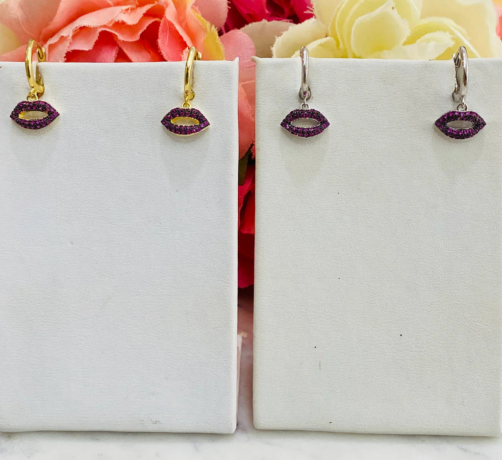 .925 Sterling Silver Lip Hoop Earrings
