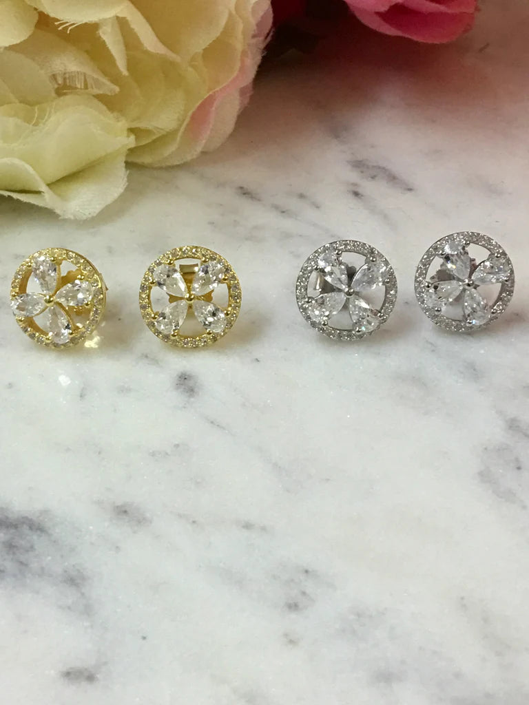 .925 Sterling Silver And Cz Zirconias Circle Earrings