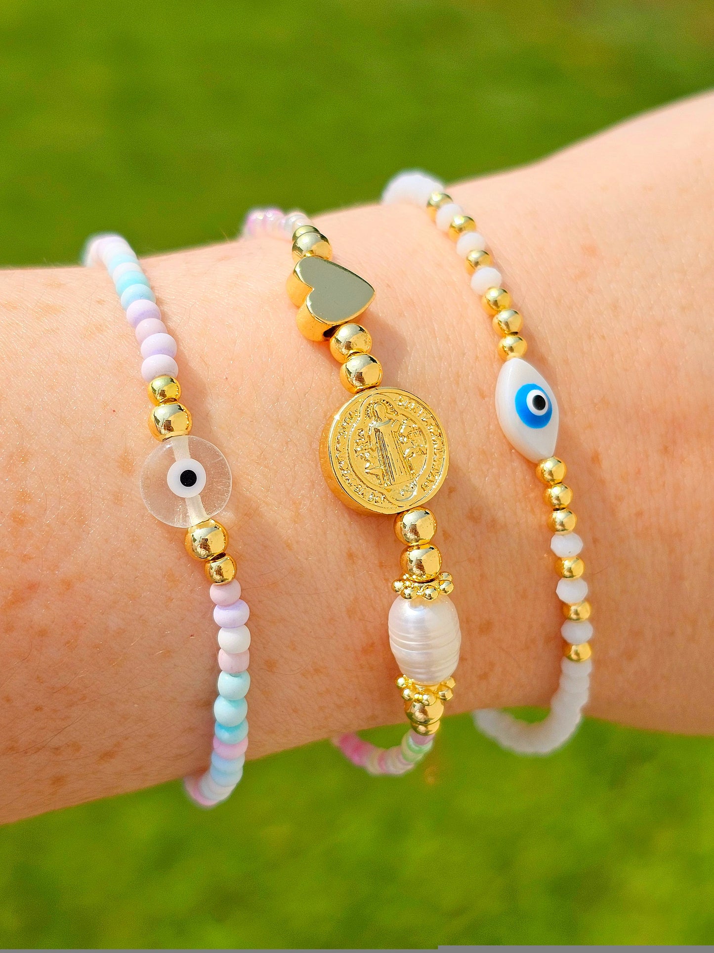 18k gold plated seed beads bracelet