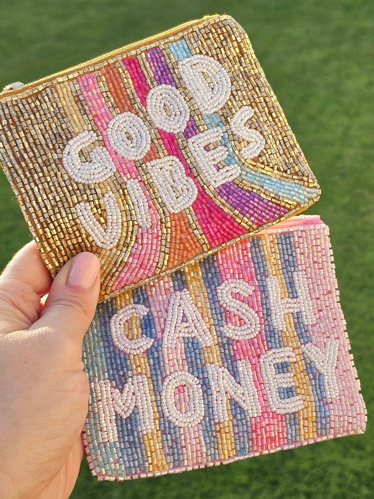 Fashion seed beads coin purse