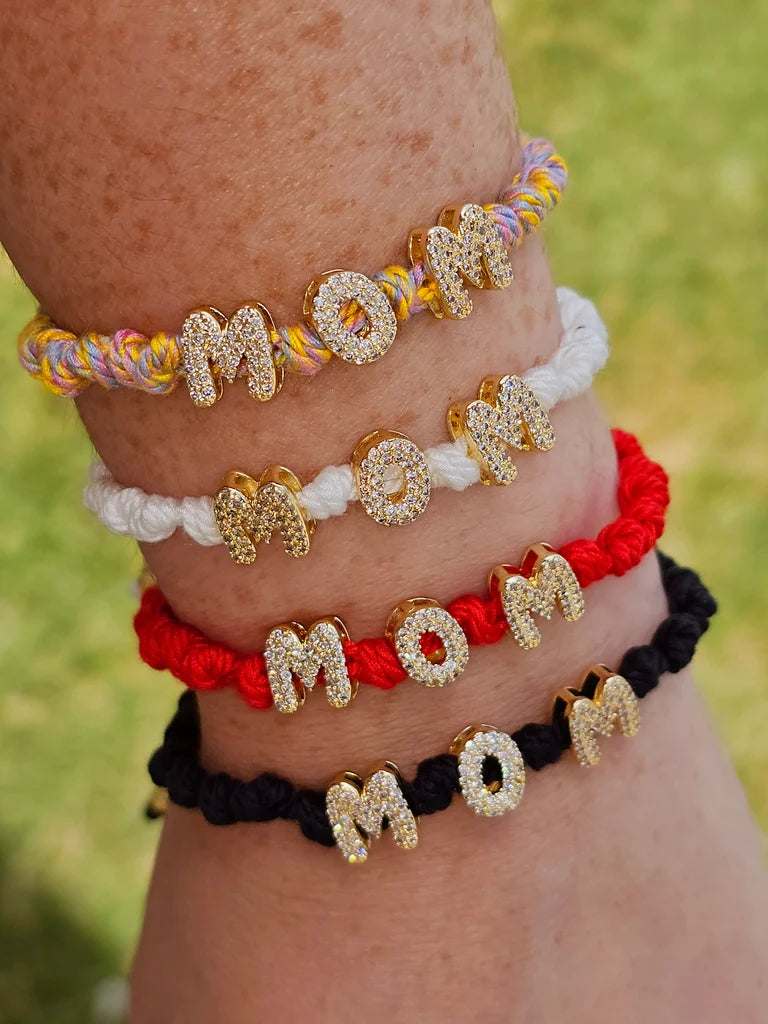 18k gold plated mom adjustable bracelets