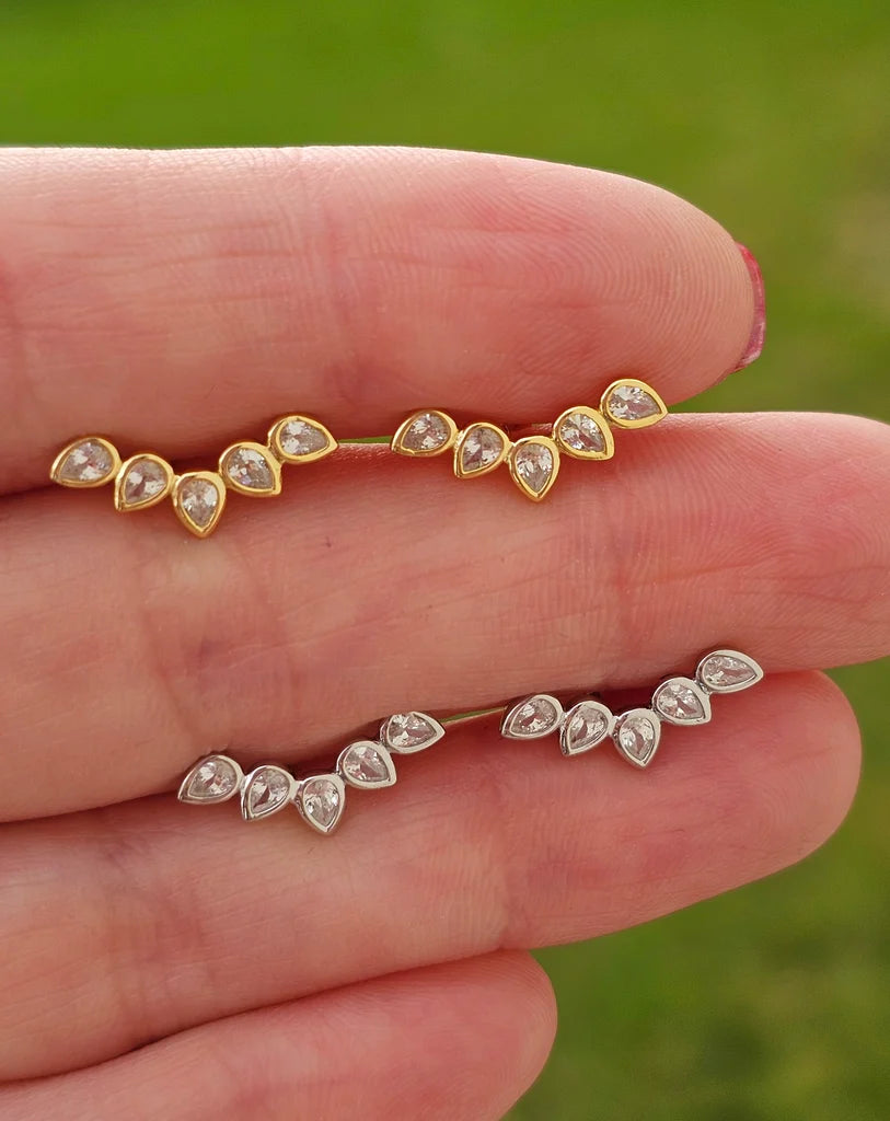 .925 sterling silver CZ earrings