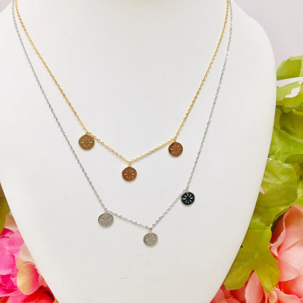 .925 Sterling Silver flower/circle necklace
