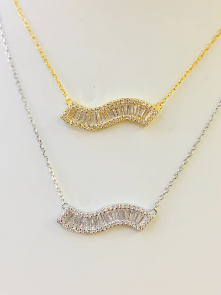 .925 Sterling Silver And Cz Necklace