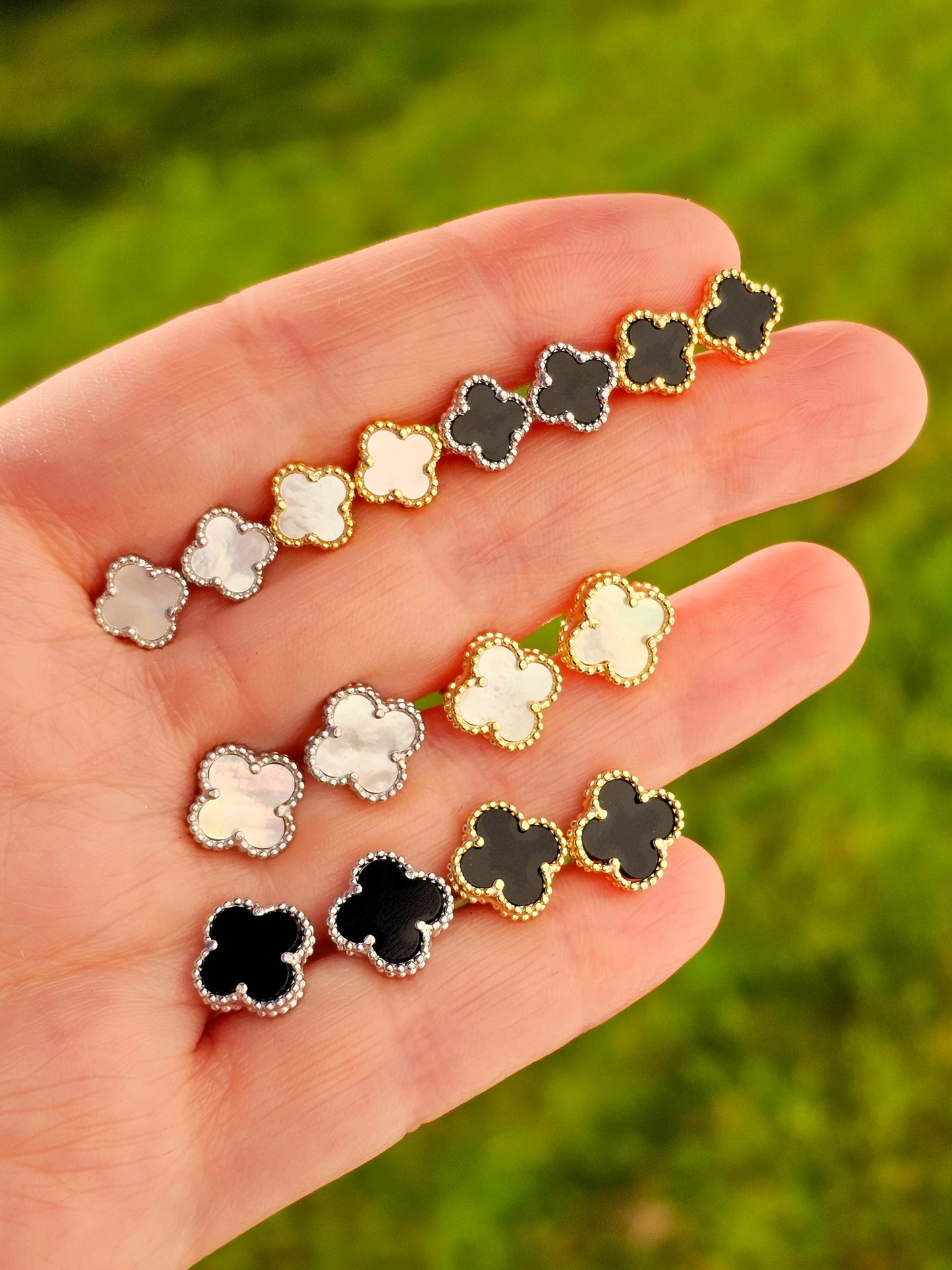.925 Sterling silver clover earrings
