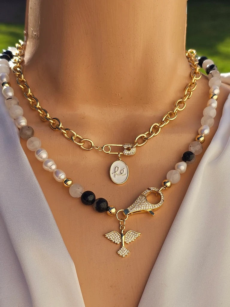 18k real gold plated and natural stone religious necklaces