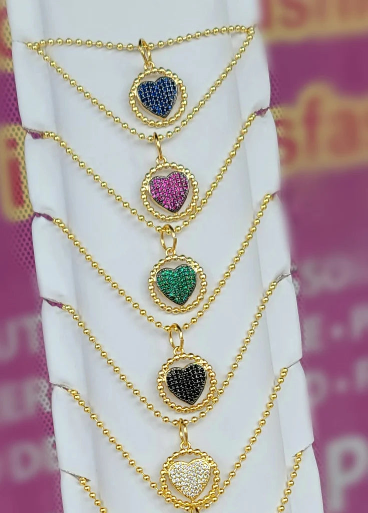18k real gold plated heart necklaces