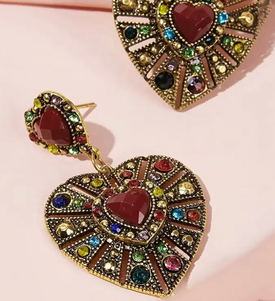 18K gold plated Heart earrings
