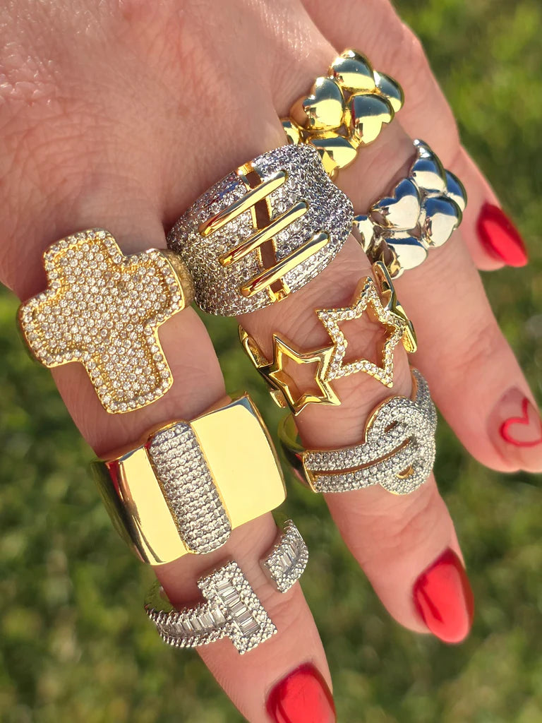 18k gold plated CZ rings