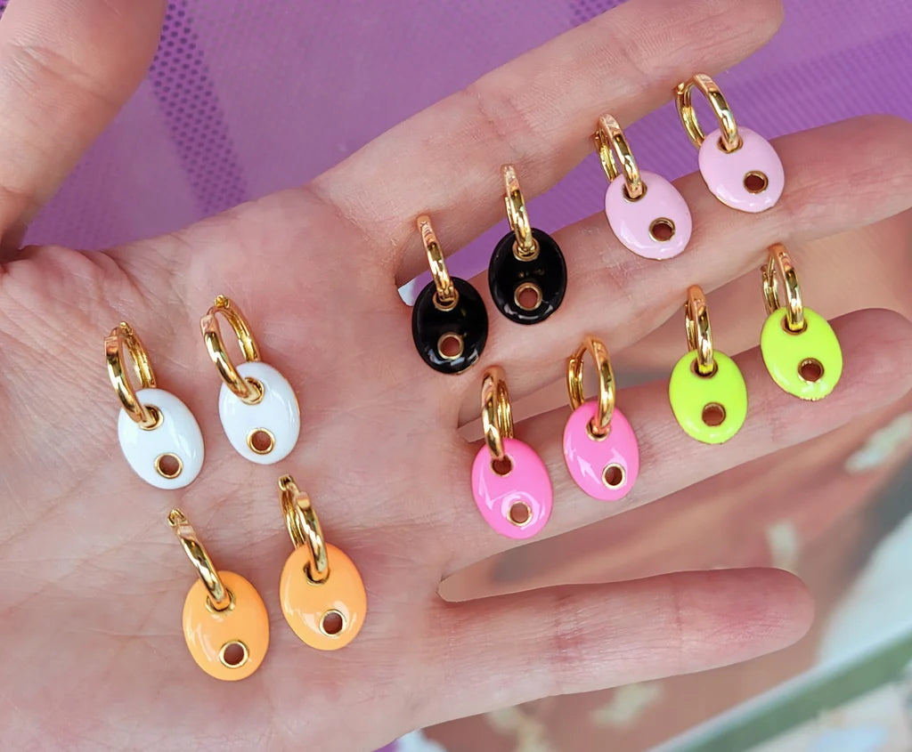 18k gold plated and color clip earrings