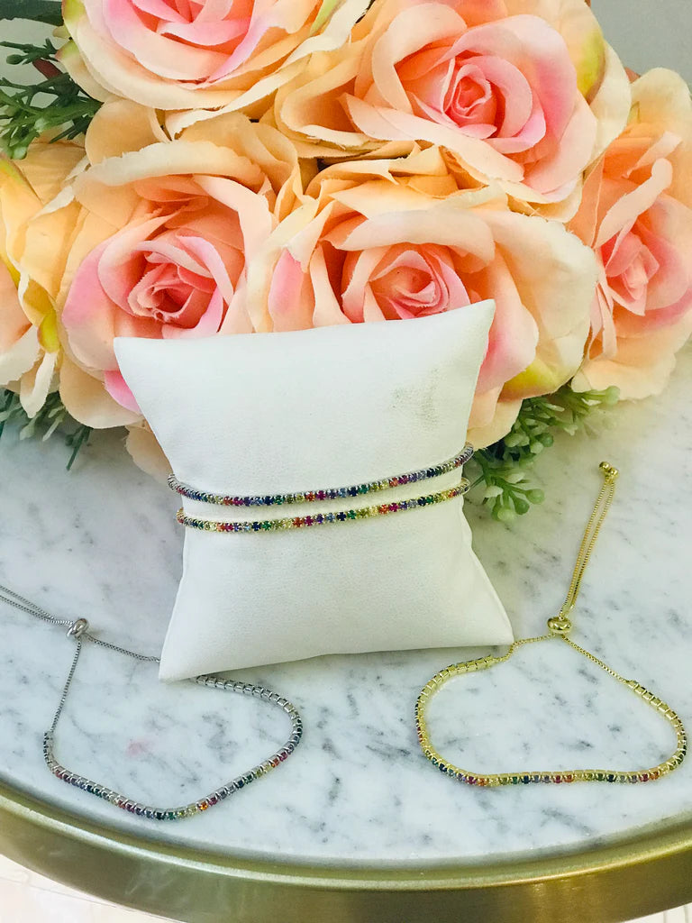 .925 sterling silver /rainbow bracelet