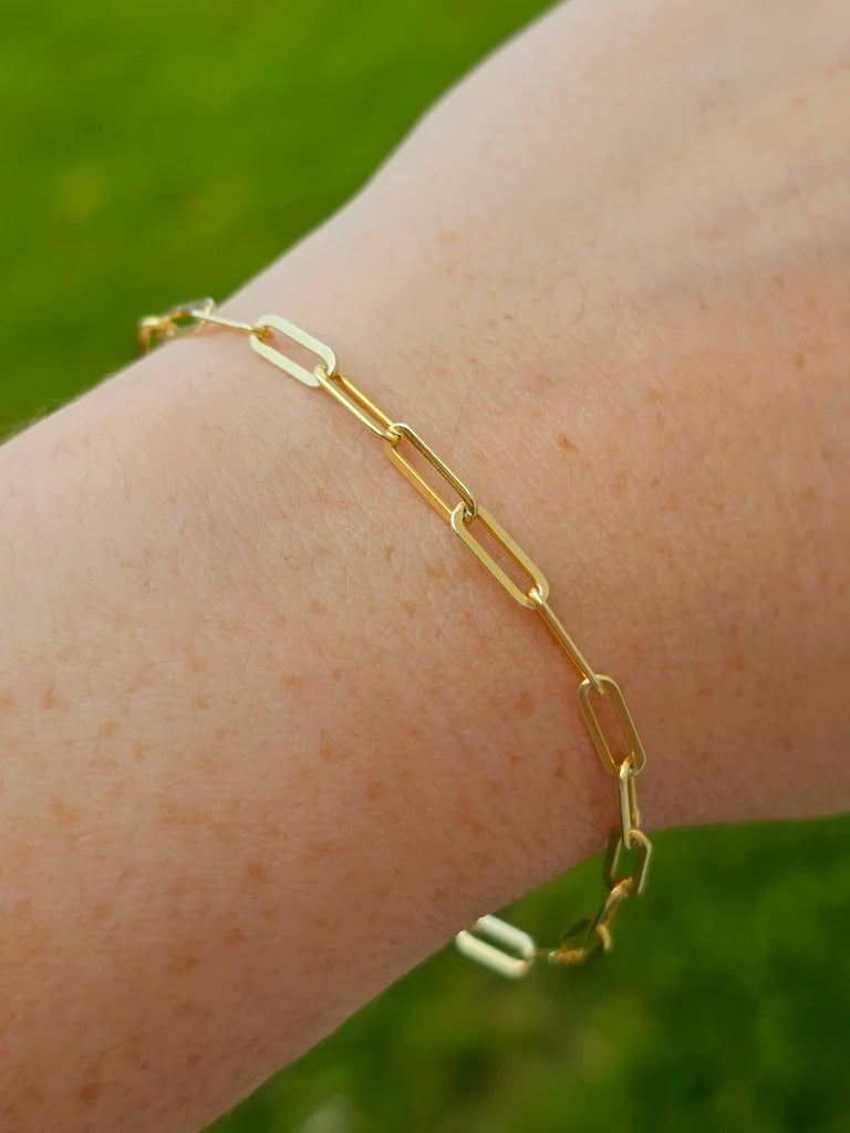 .925 sterling silver paperclip unisex bracelets