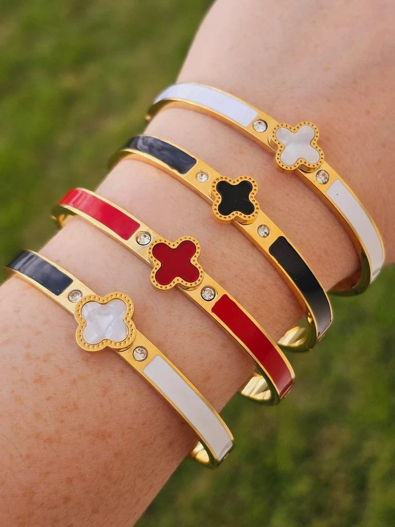 Stainless steel color clover bracelet
