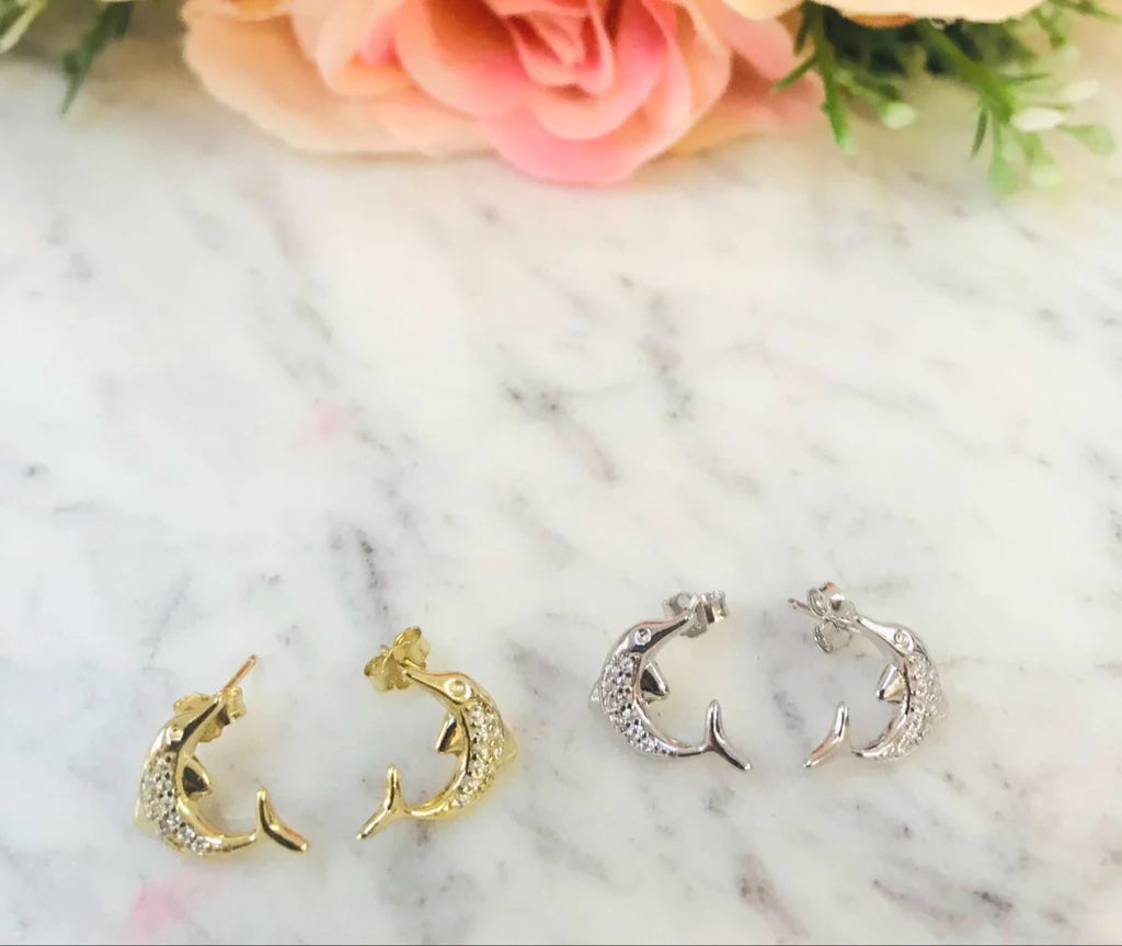 .925 sterling silver/ delfín earrings