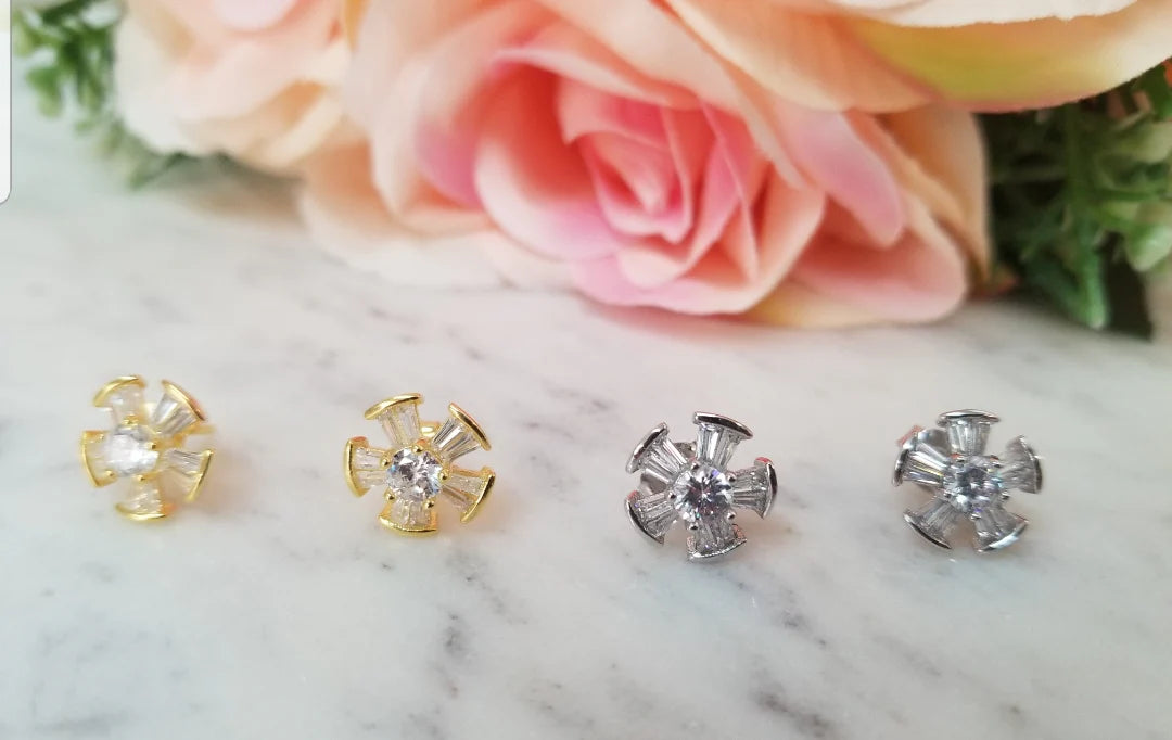 .925 Sterling Silver Zirconia Earrings