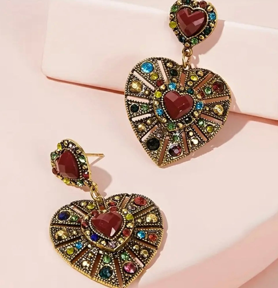 18K gold plated Heart earrings