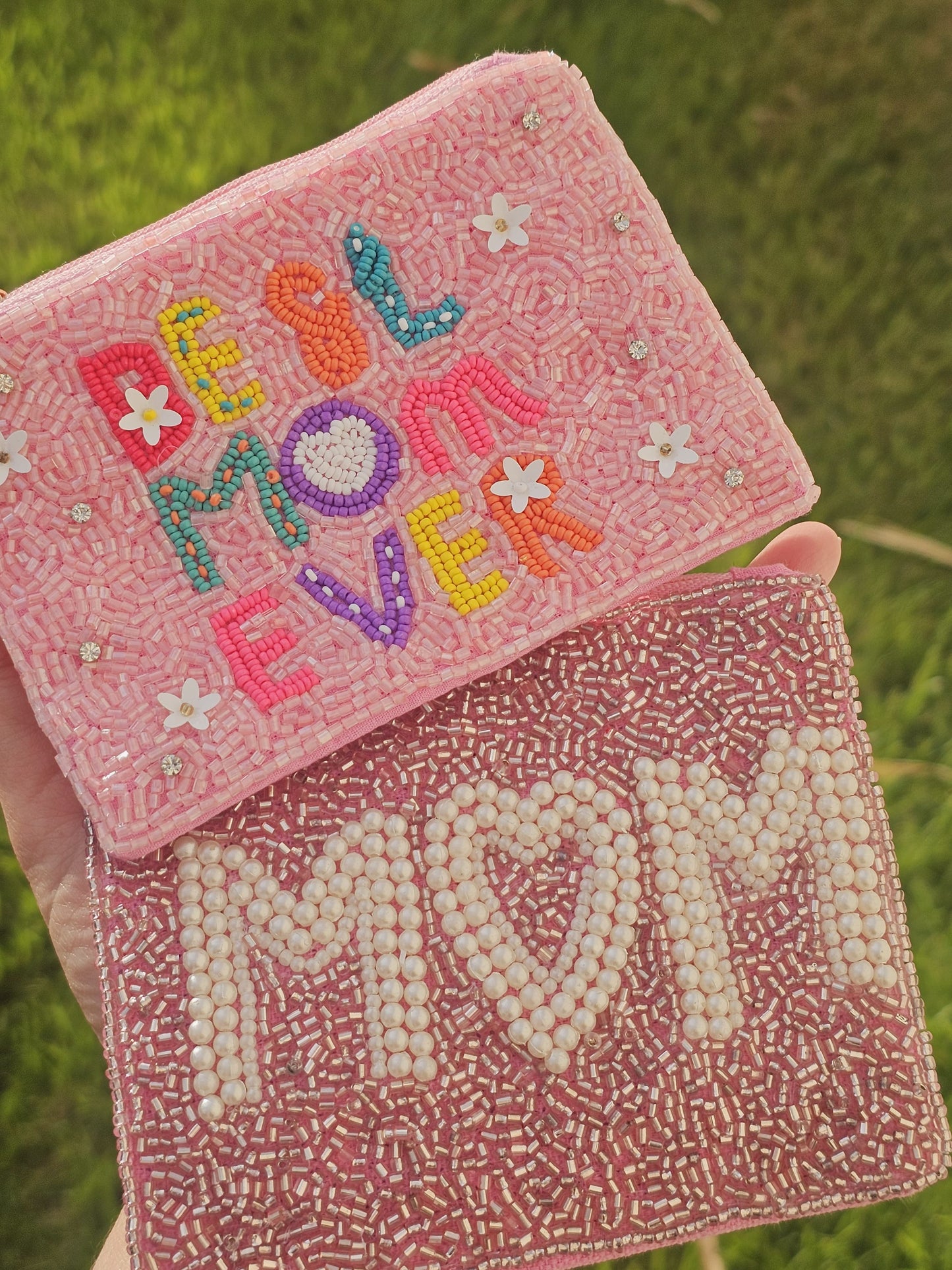 Fashion seed beads coin purse