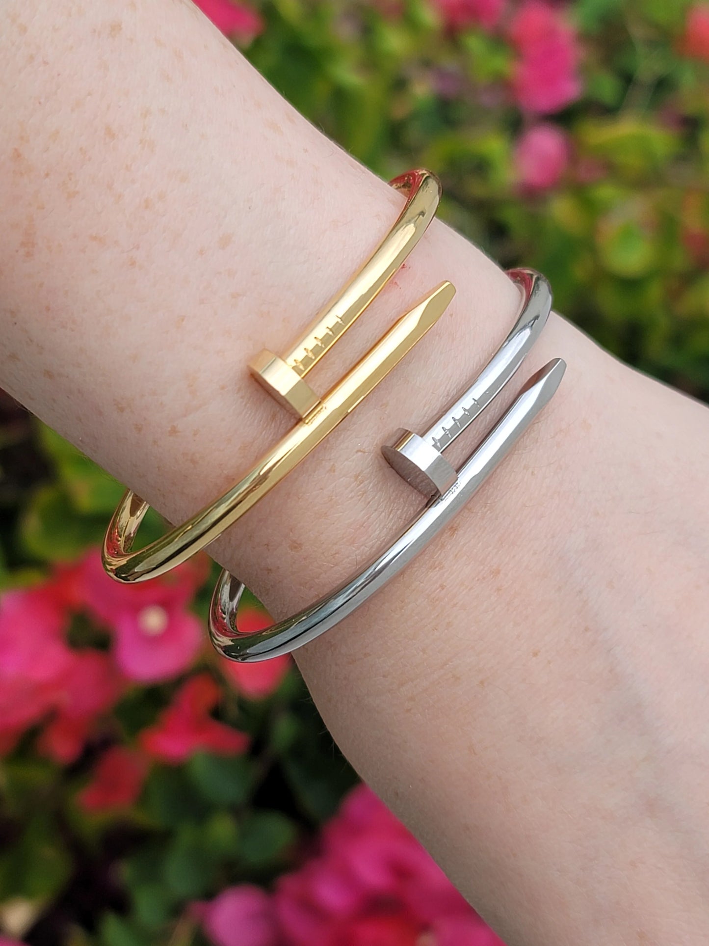 Stainless Steel designer inspired nail style bangle