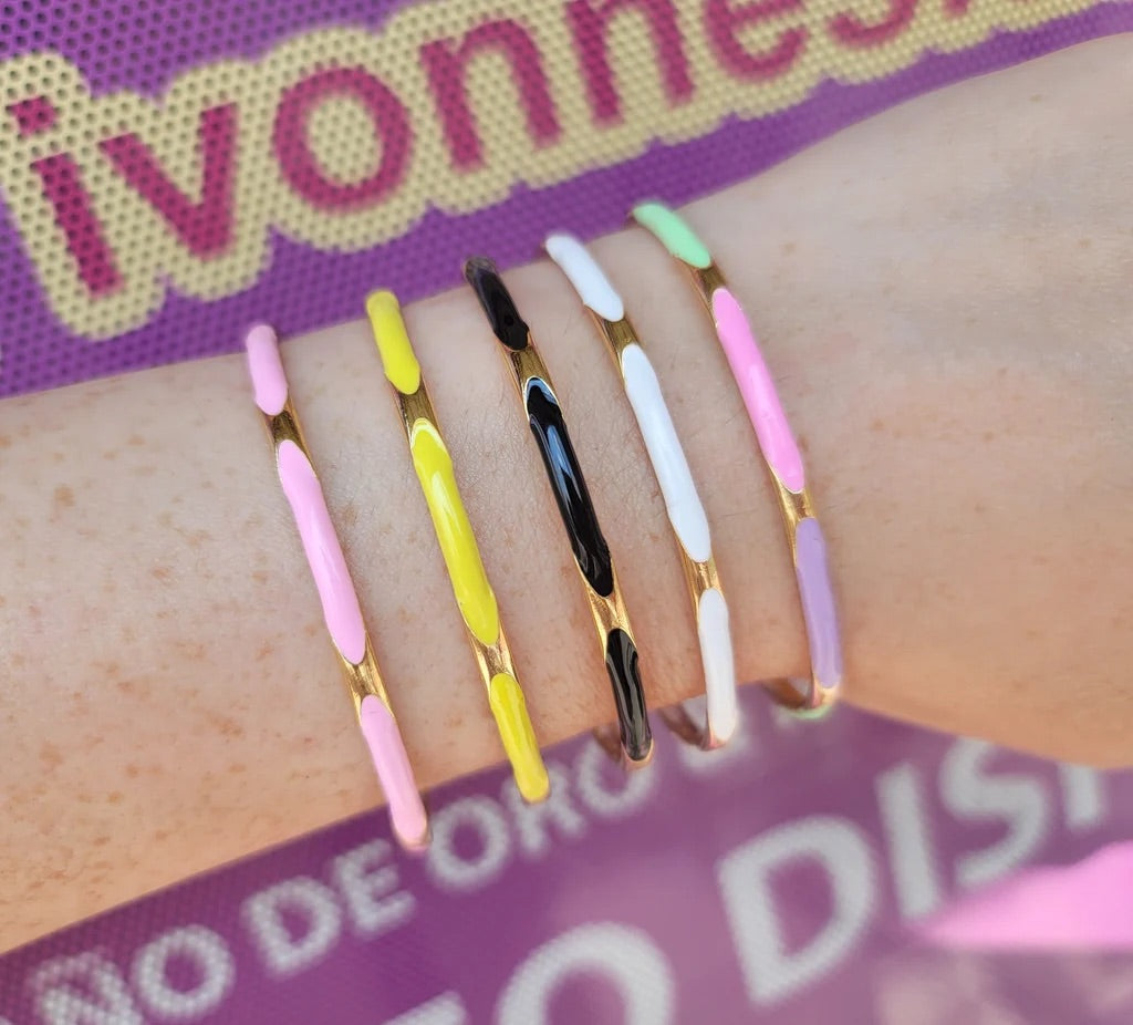 18k gold plated and enamel color bracelet
