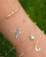 .925 Sterling silver 3 tone bracelets