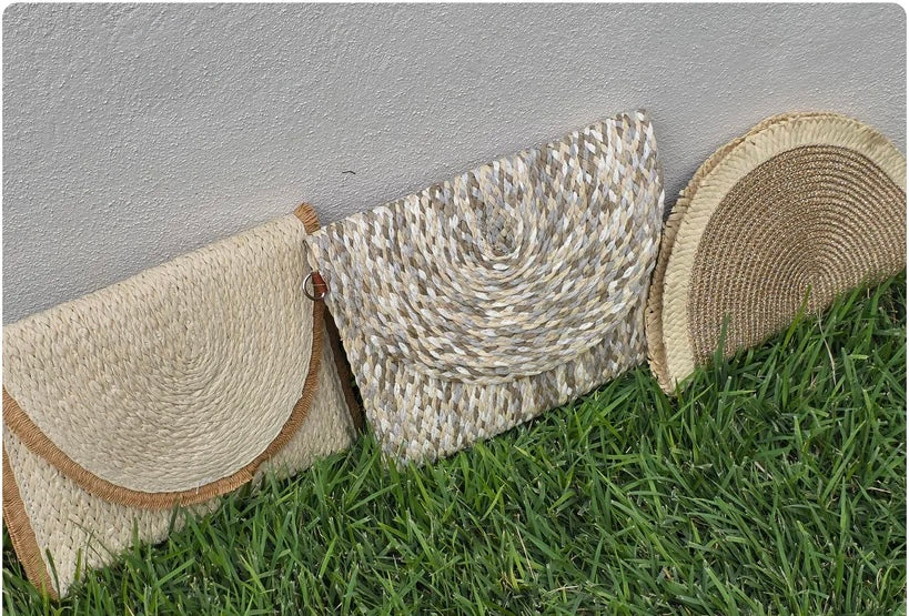 Fashion straw clutch handbags
