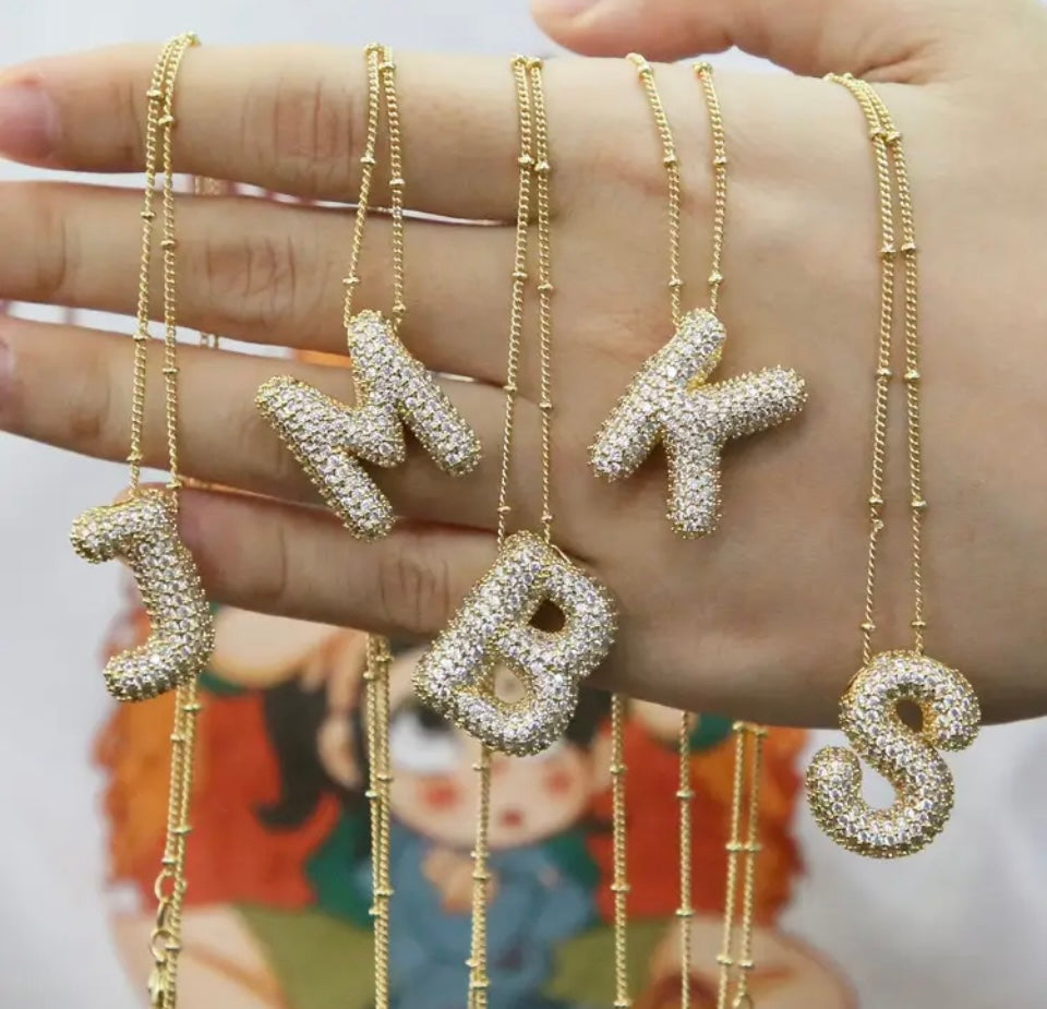 18k gold plated initial necklace