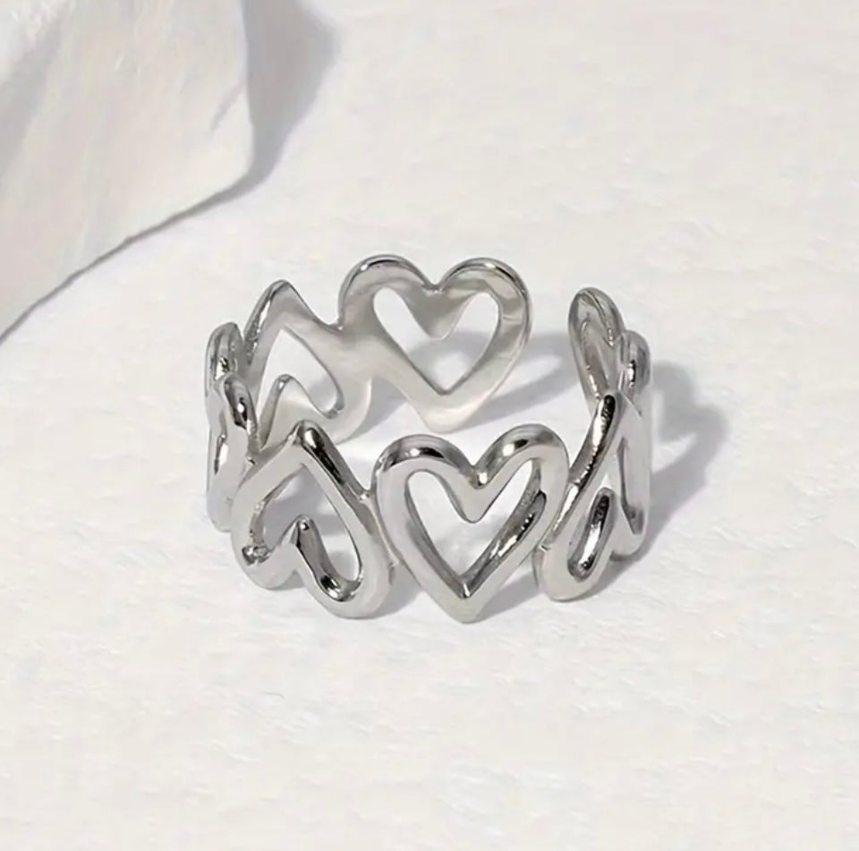 Stainless Steel hearts ring
