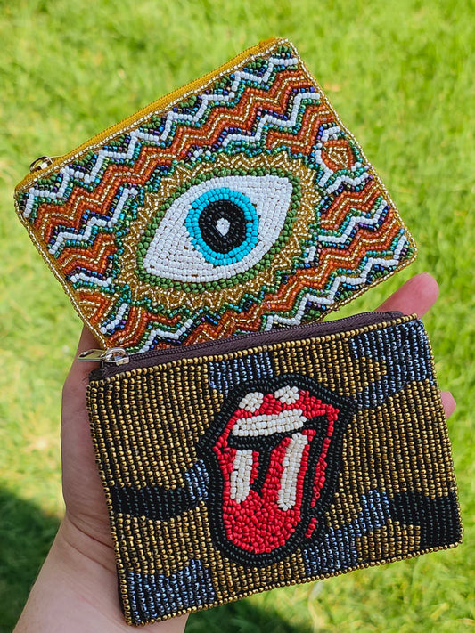 Fashion seed beads coin purse