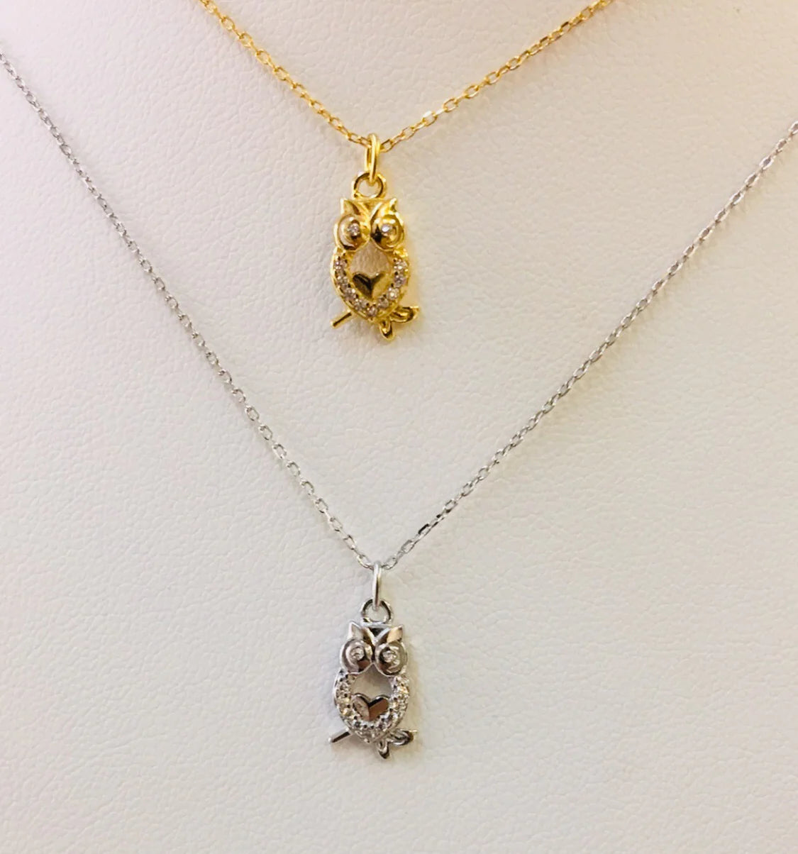 .925 Sterling Silver Owl Necklace