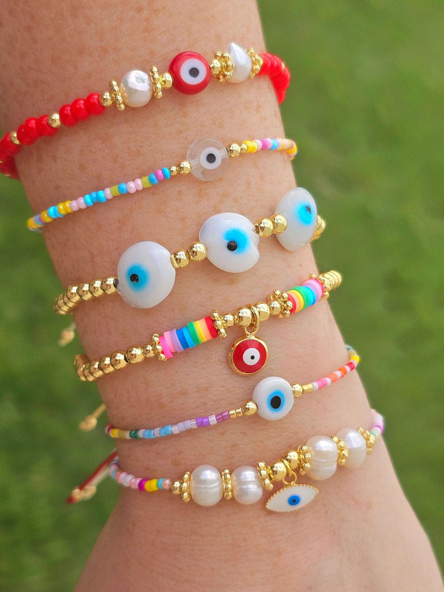 18k gold plated evil eye bracelet