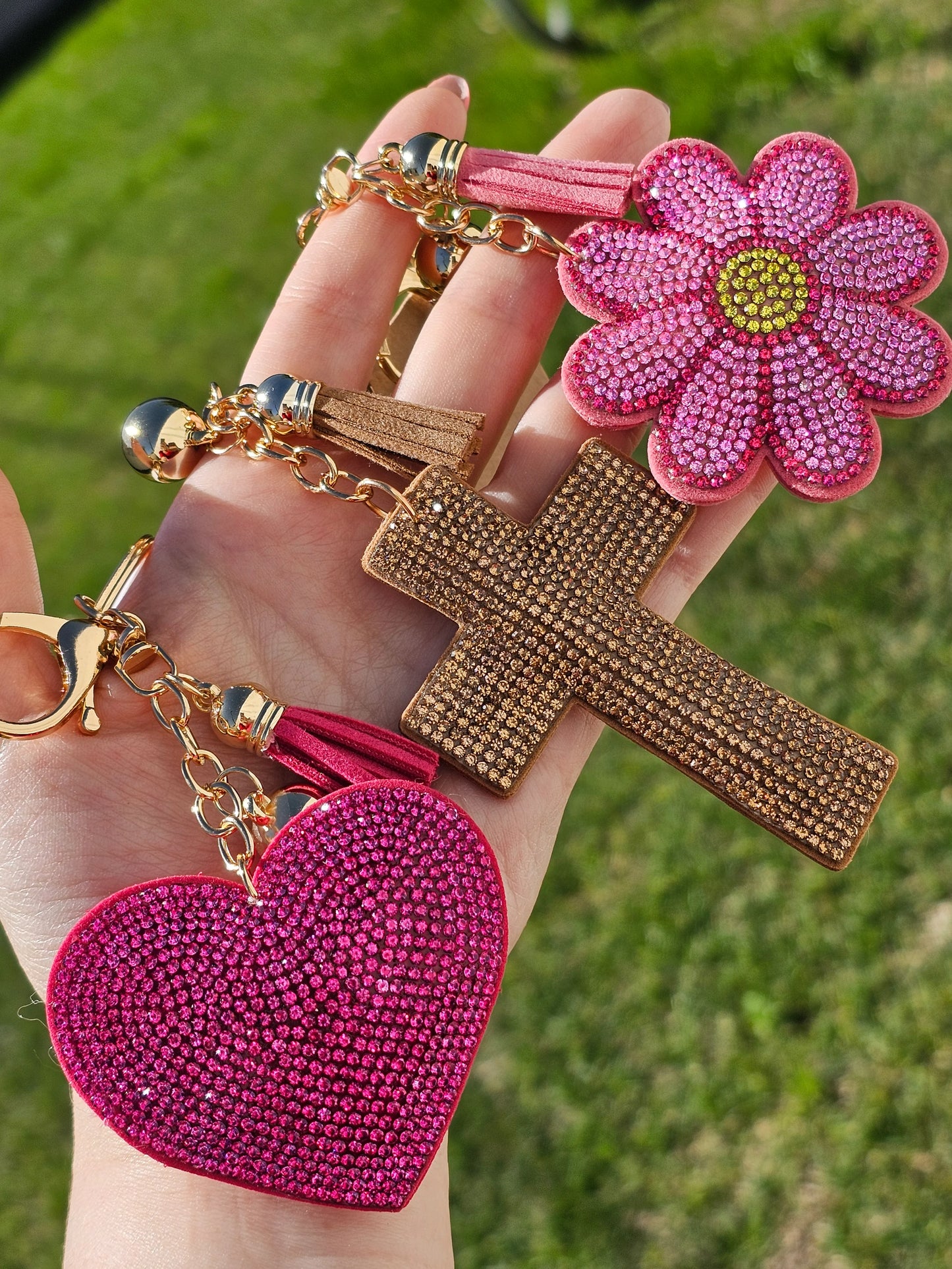 Fashion keychain with crystals