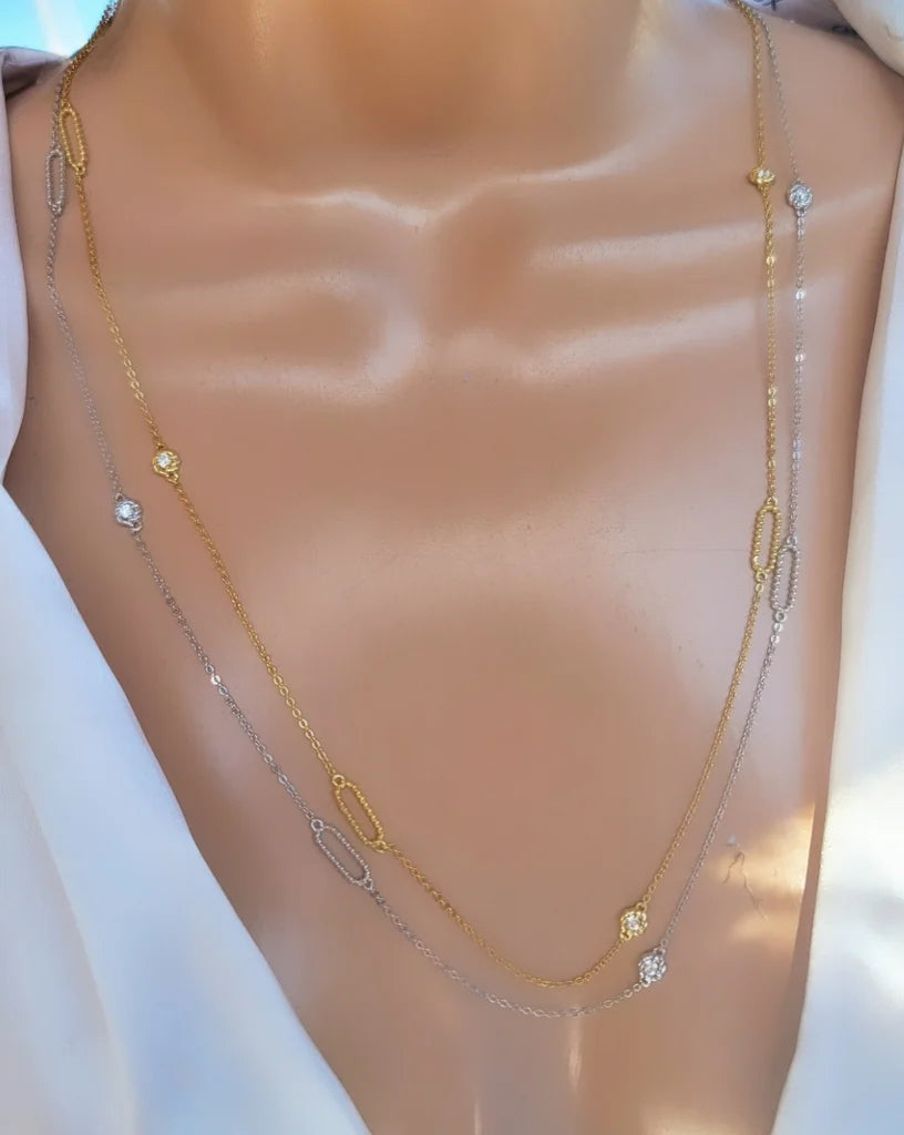.925 Sterling silver 24in long necklace