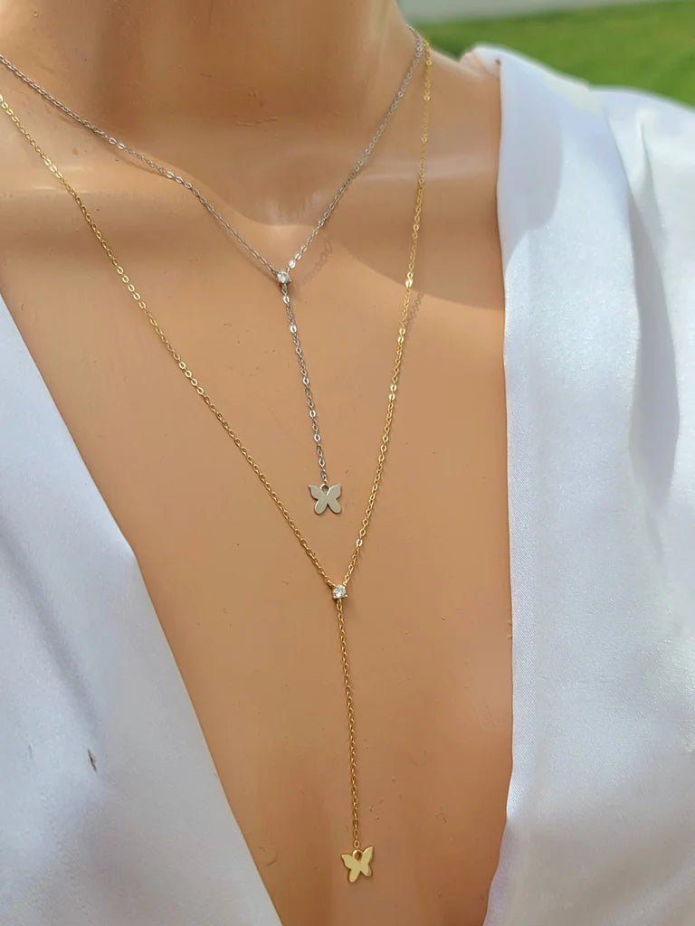 .925 sterling silver butterfly necklaces