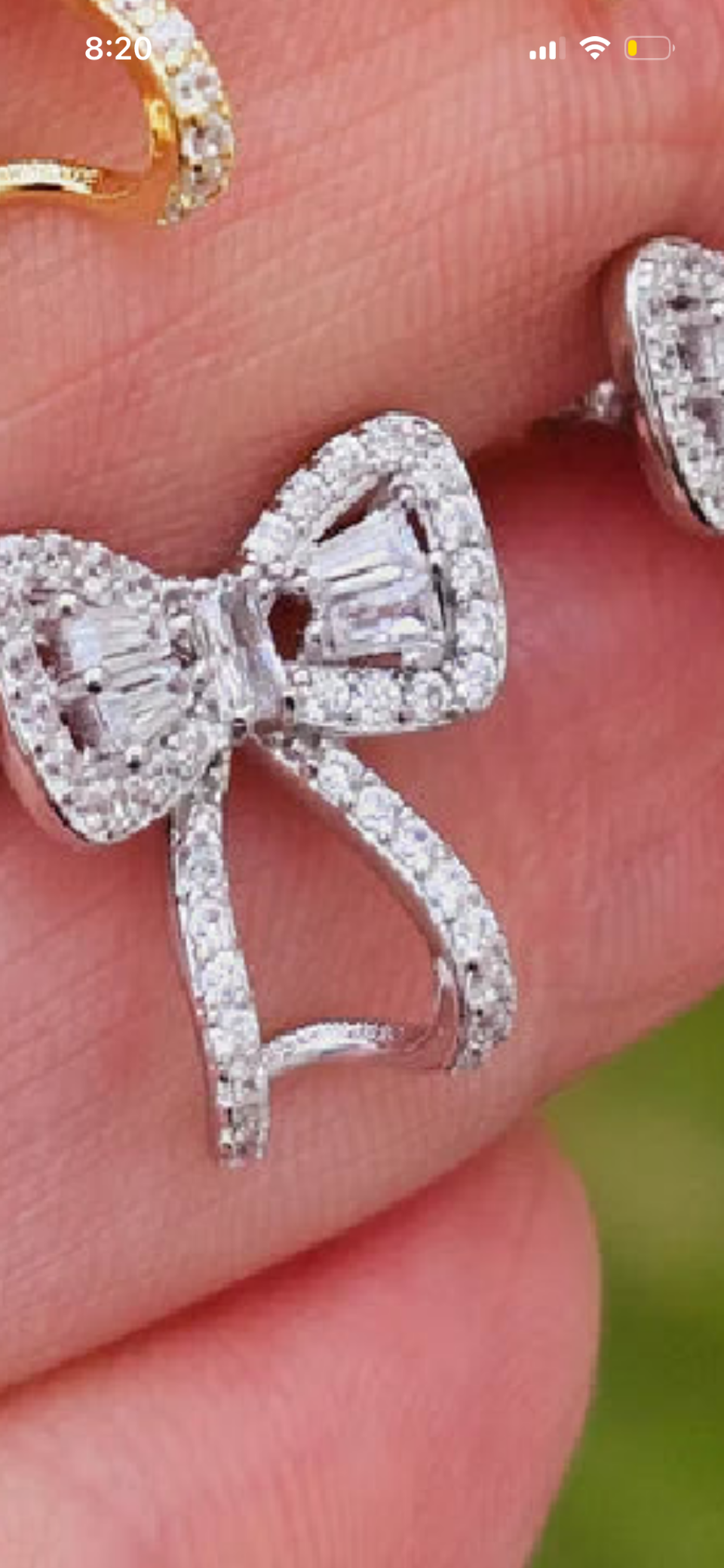 .925 Sterling silver CZ bow earrings