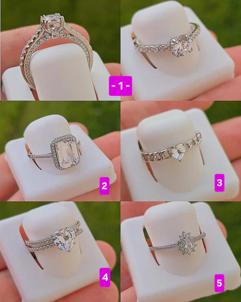 .925 Sterling silver solitaire CZ rings