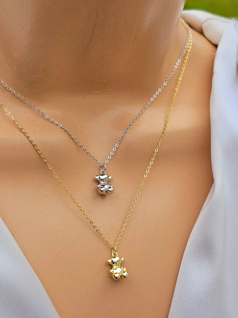 .925 Sterling silver ballon bear necklace