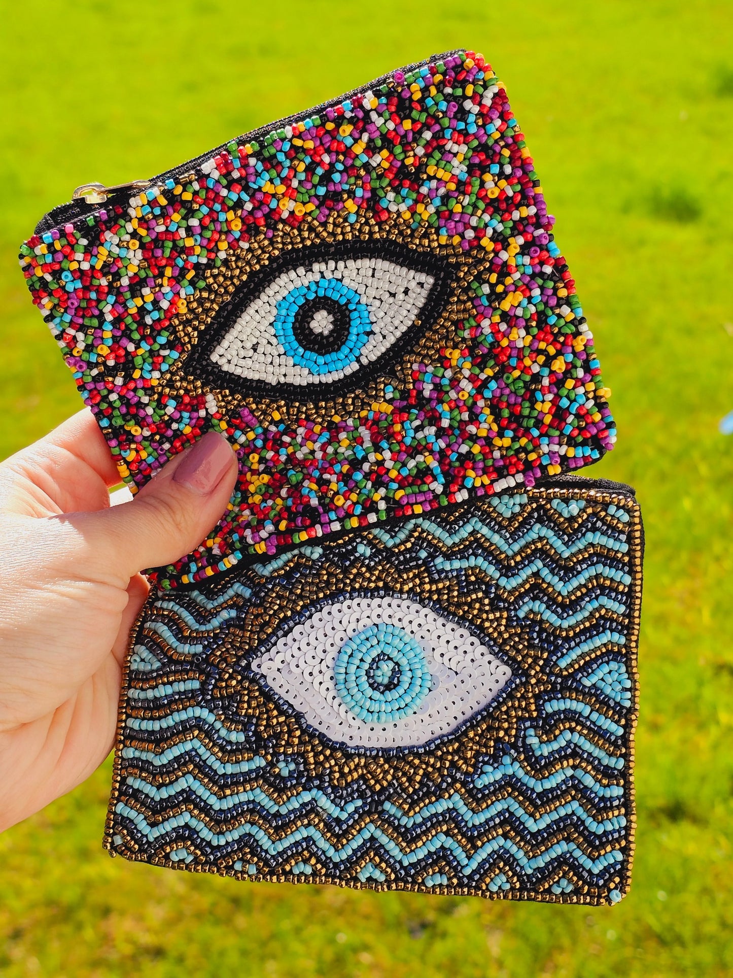 Fashion seed beads coin purse