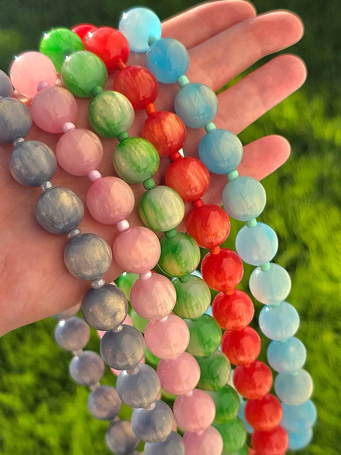 18k gold plated Chunky acrylic beaded necklaces