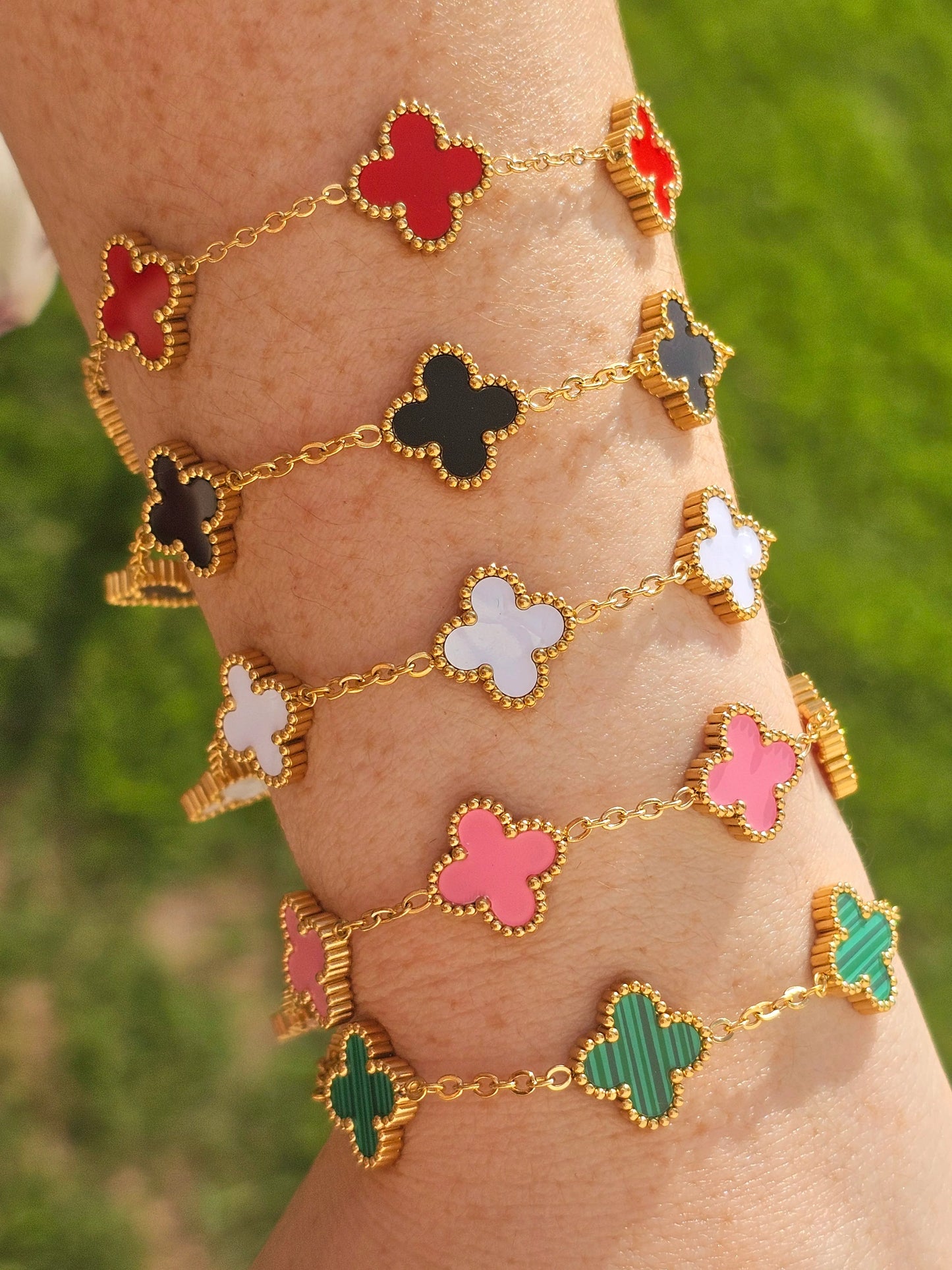 Stainless steel color clover bracelet