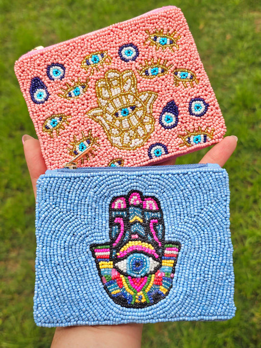 Fashion seed beads coin purse