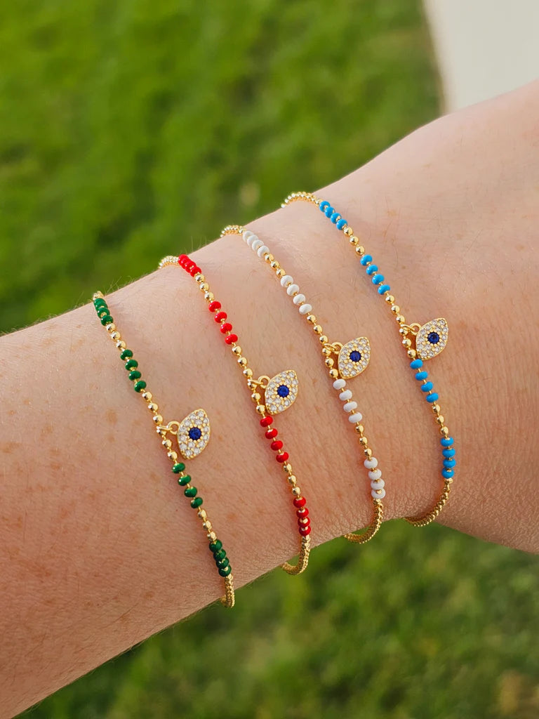 .925 sterling silver color evil eye bracelets