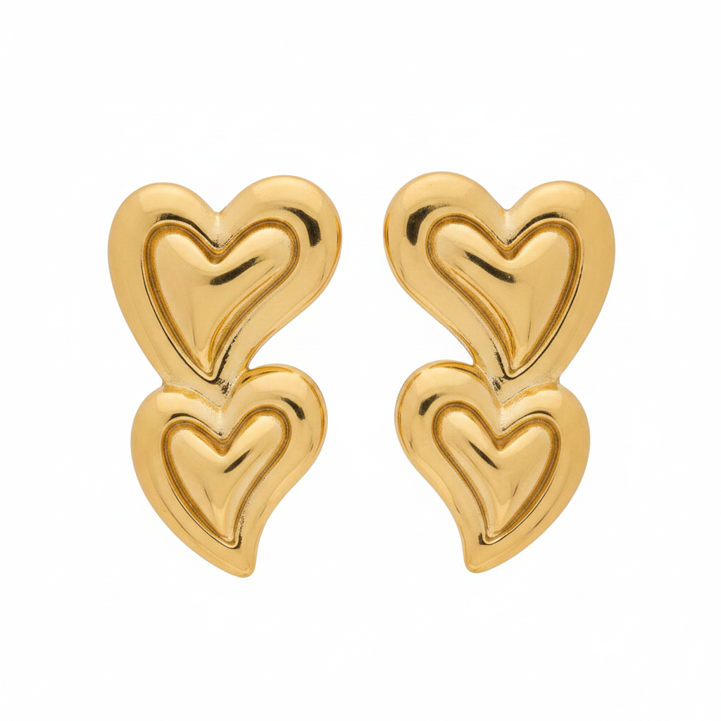 Heart dangling doble