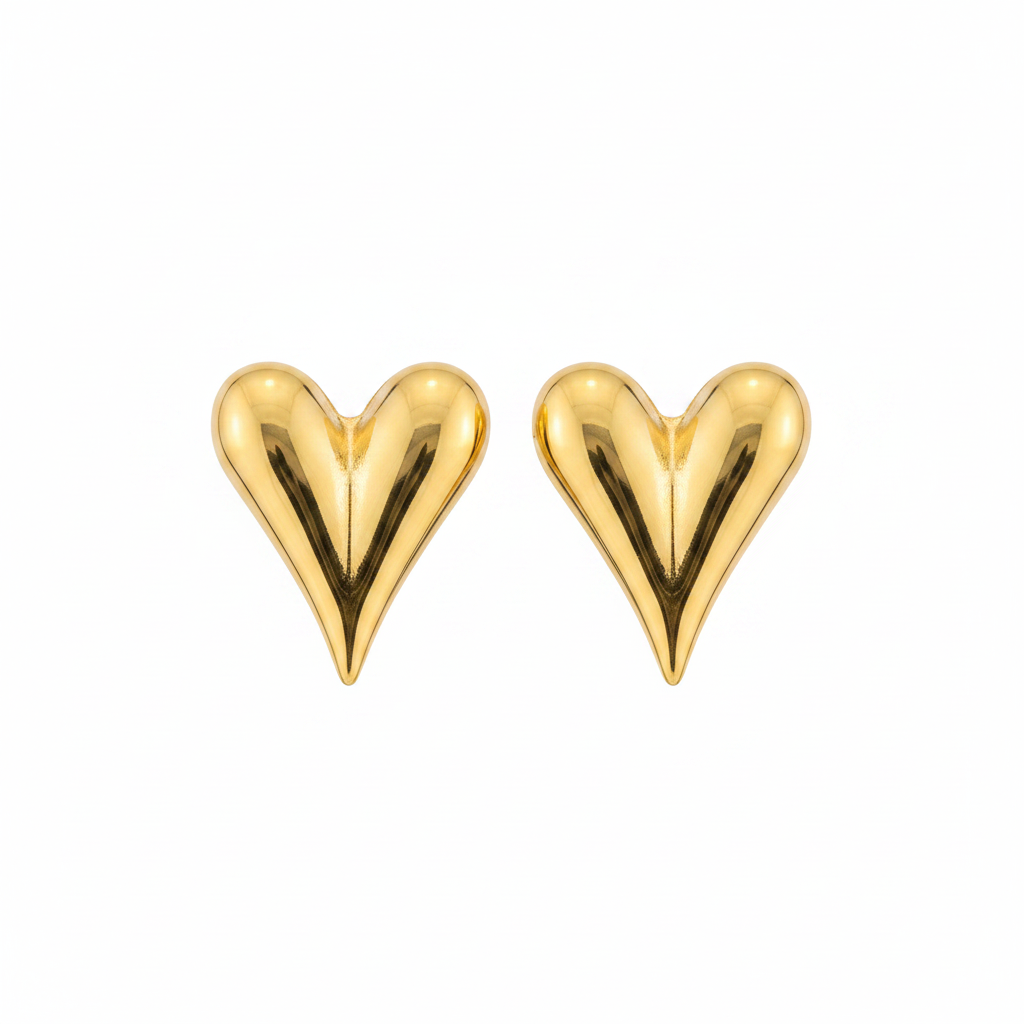 Heart stud gold