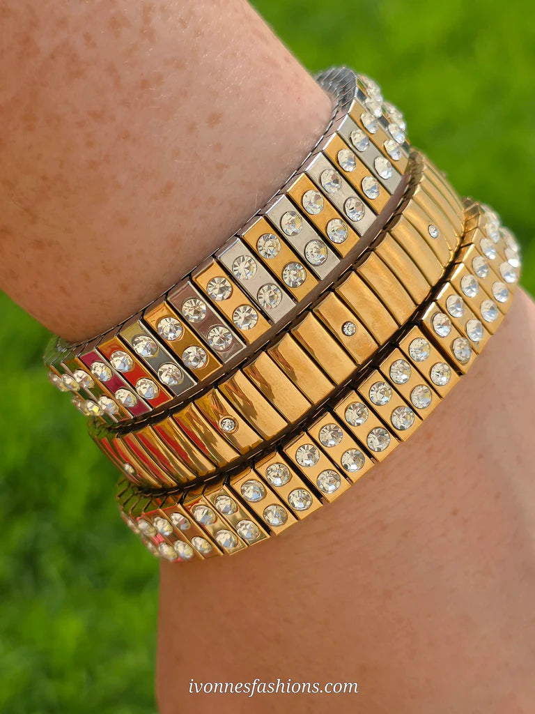 Stainless steel stretch links bracelets