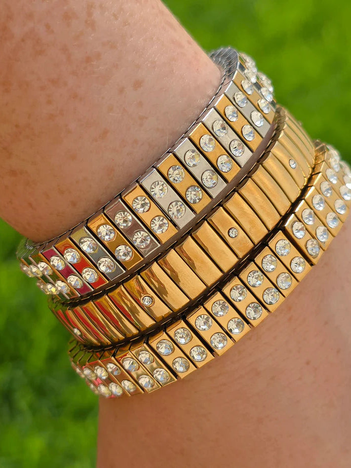 Stainless steel stretch links bracelets