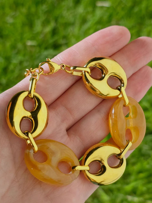 18k gold plated chunky chain bracelet