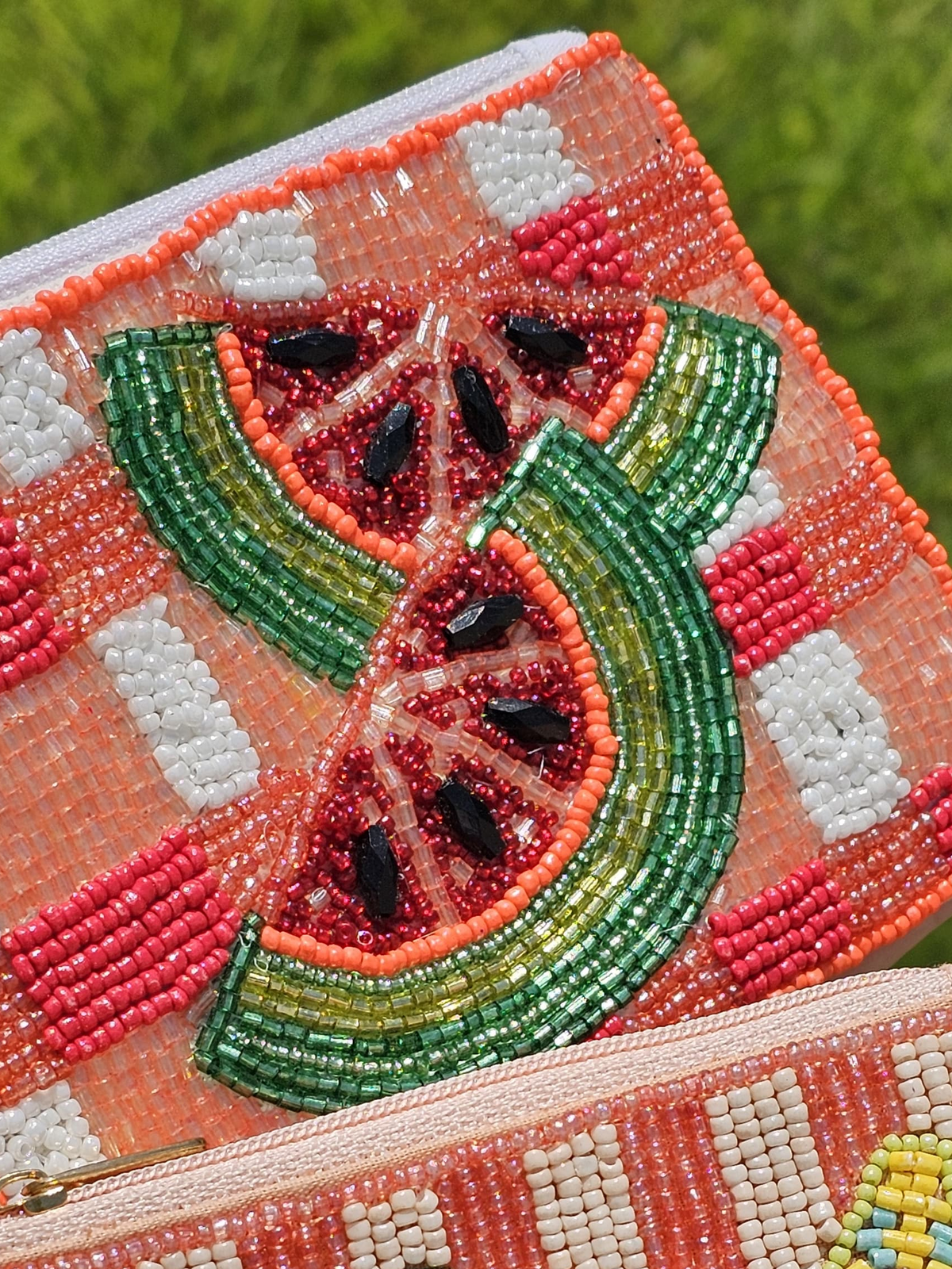 Fashion seed beads coin purse